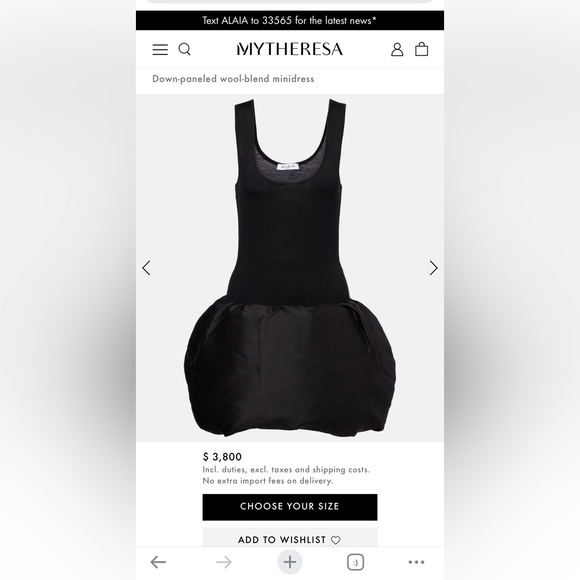 Current season alaia black mini dress - Picture 1 of 4